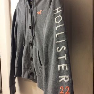 Gray Hollister buttoned lightweight jacket size Lg